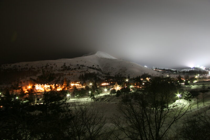 車山高原風景冬夜景