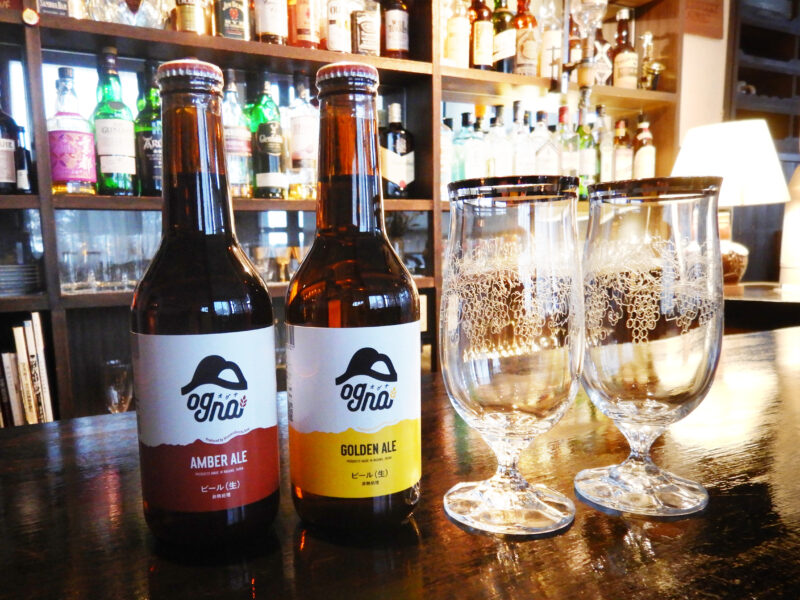 南信州ビール　ボトルとグラス